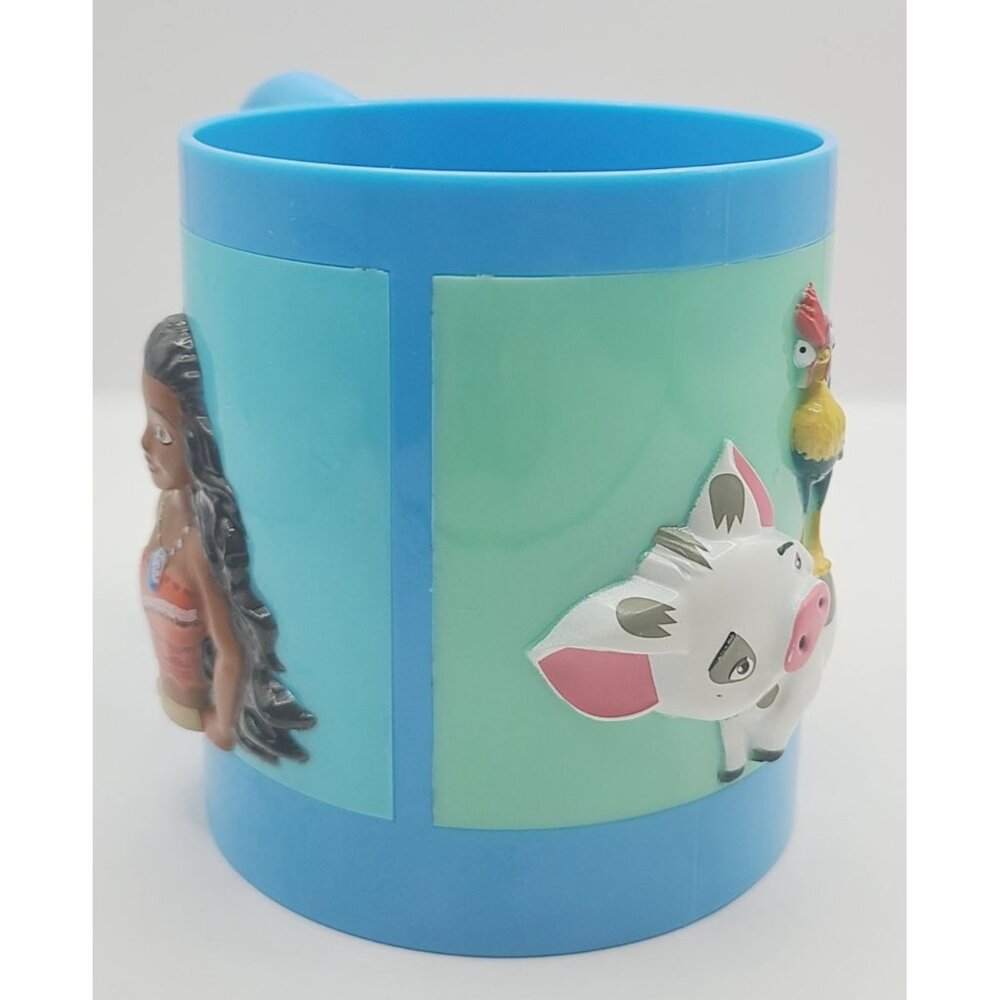 Disney Moana Blue 3D Character Mug Featuring Moana, Maui, Pua & Hei Hei - Picture 2 of 8